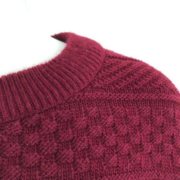 Flatiron Mills Pullover Sweater Vintage Textured Knit Red & Green Holiday Stripe - Picture 8 of 9